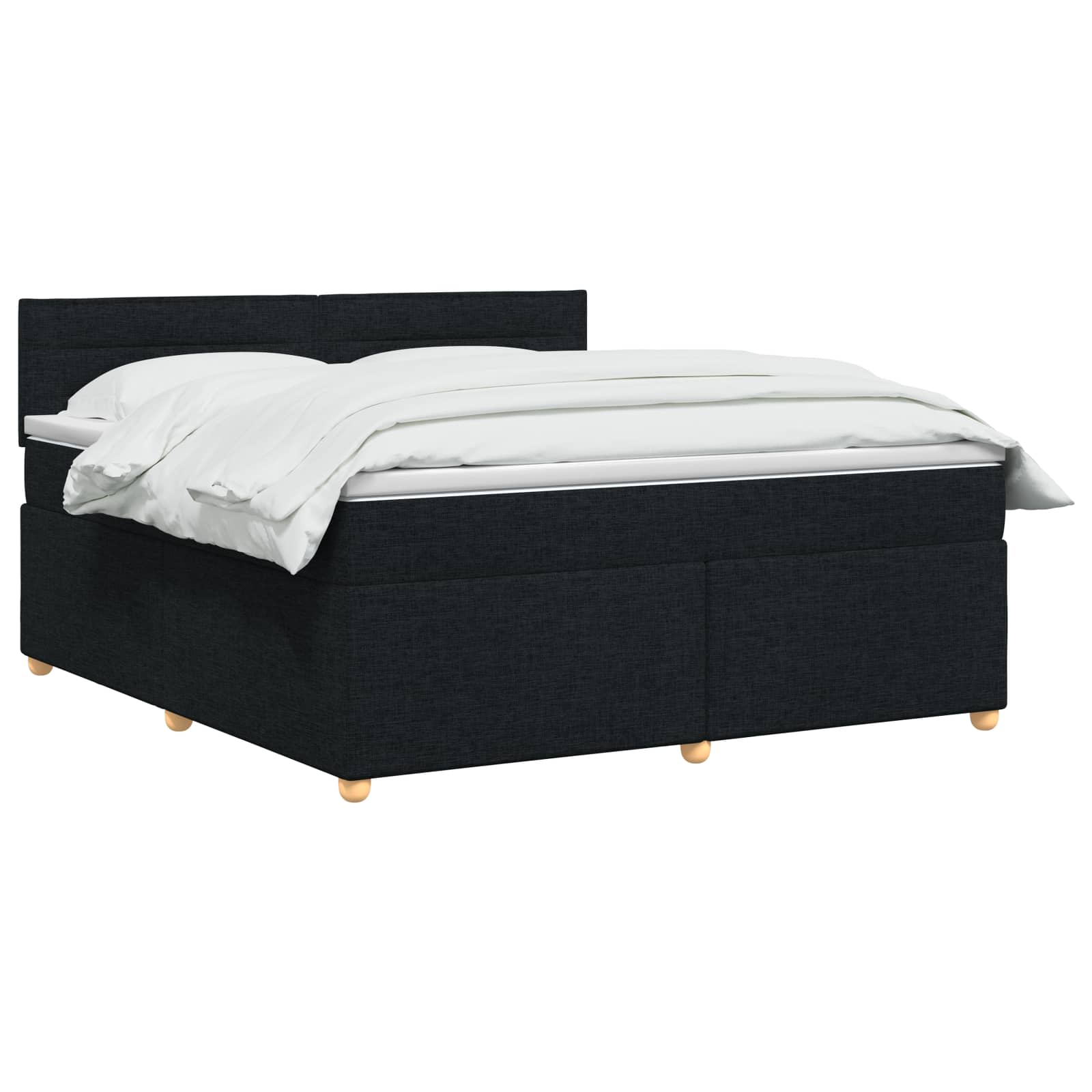 Boxspringbett mit Matratze Schwarz 140 x 190 cm Stoff
