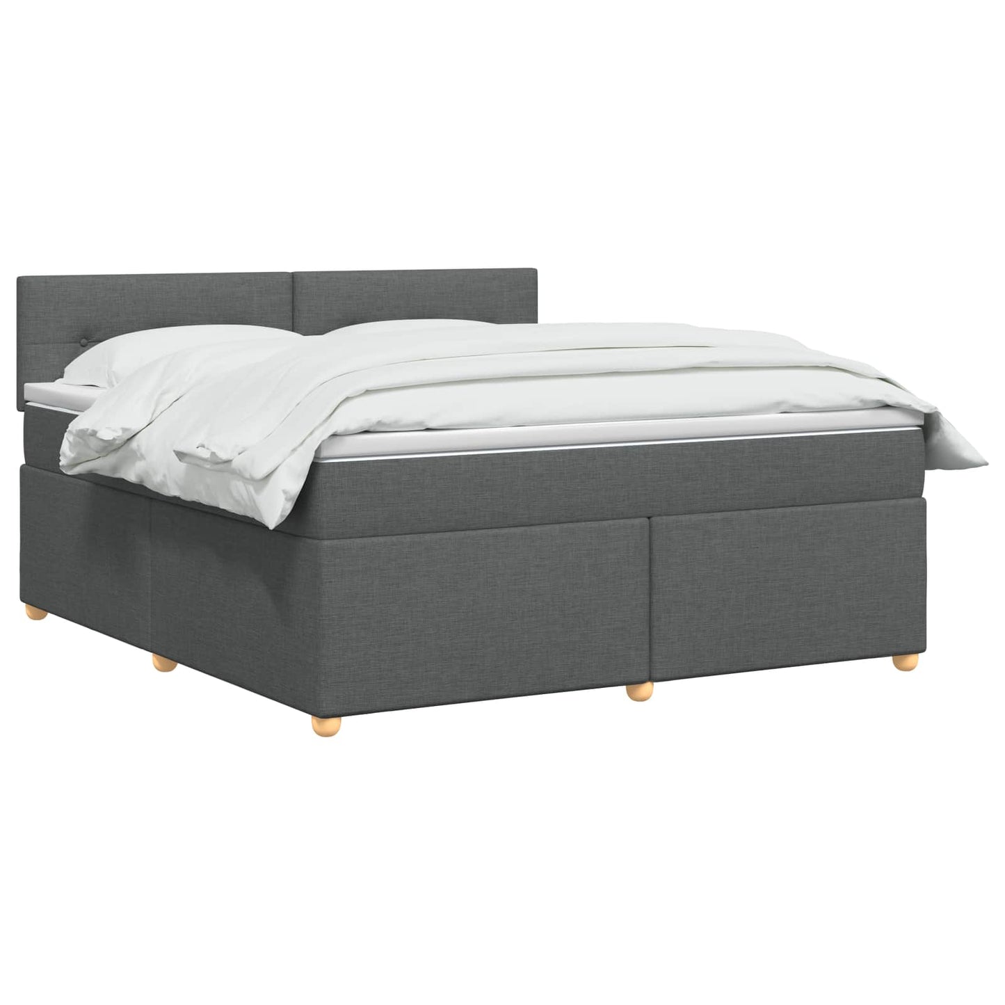 Boxspringbett mit Matratze Dunkelgrau 140 x 190 cm Stoff