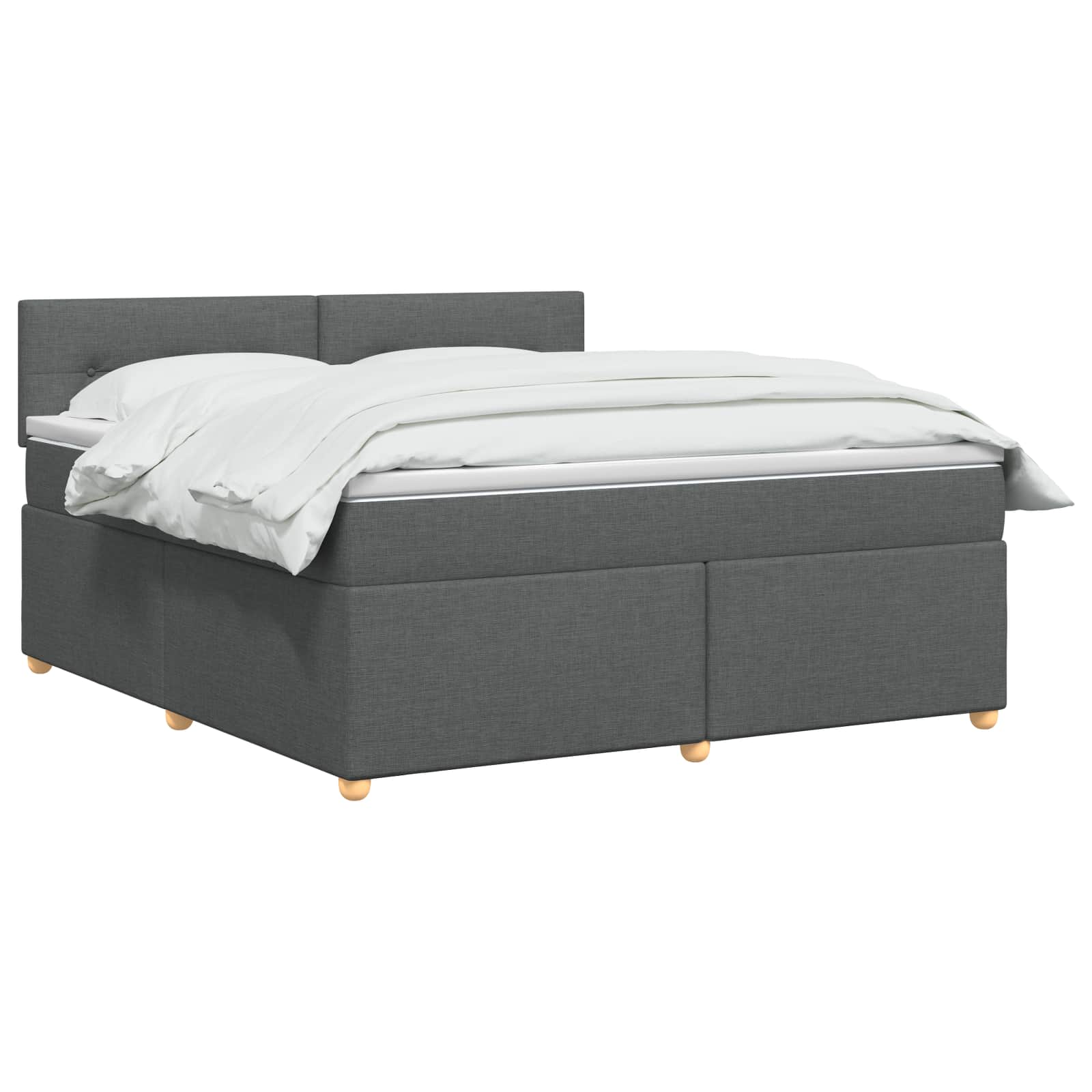 Boxspringbett mit Matratze Dunkelgrau 140 x 190 cm Stoff