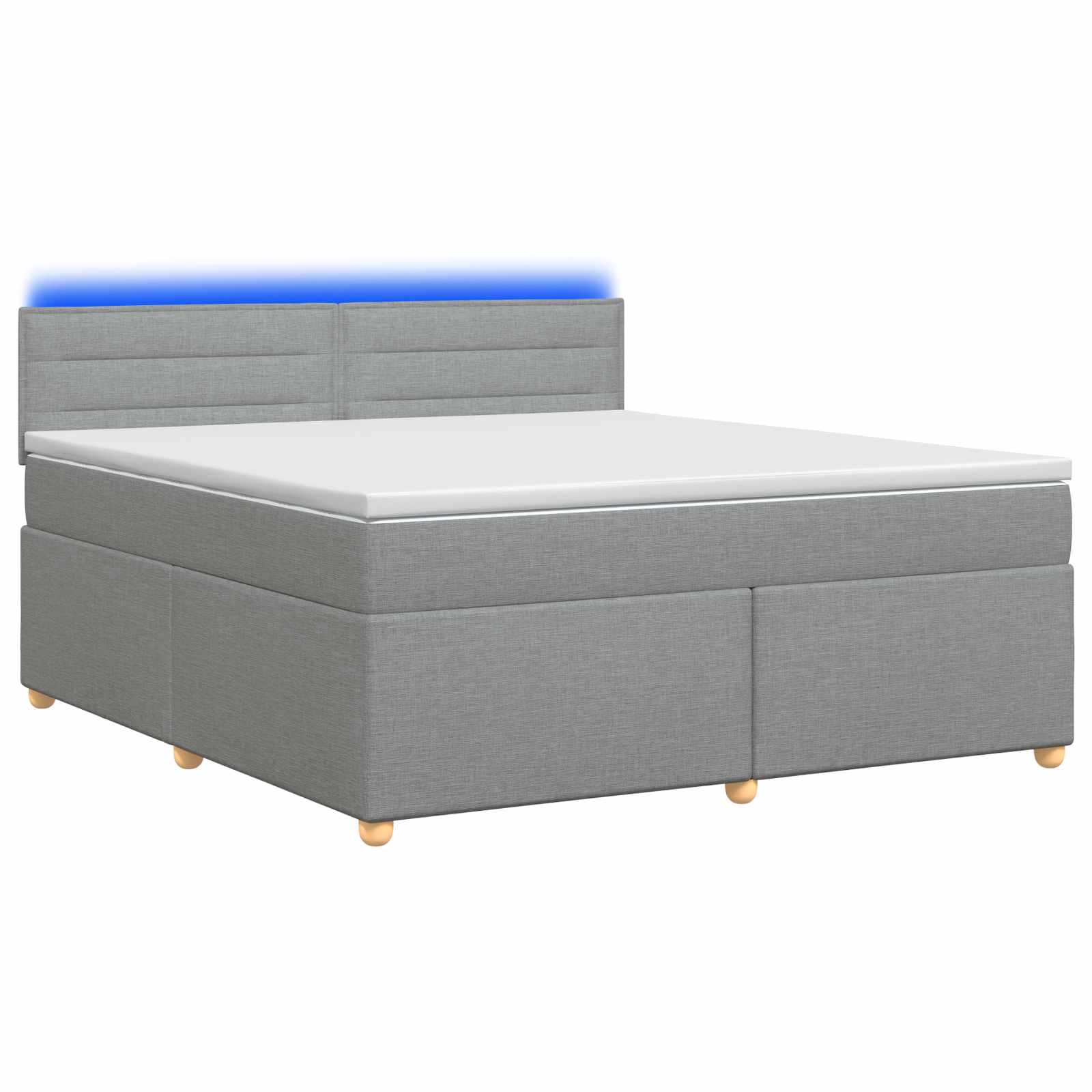 Boxspringbett mit Matratze Hellgrau 140 x 200 cm Stoff