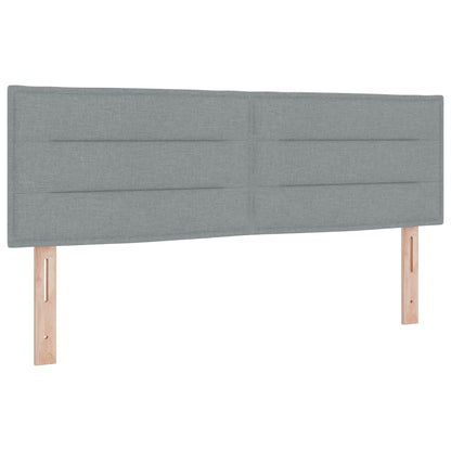 Boxspringbett mit Matratze Hellgrau 140 x 200 cm Stoff