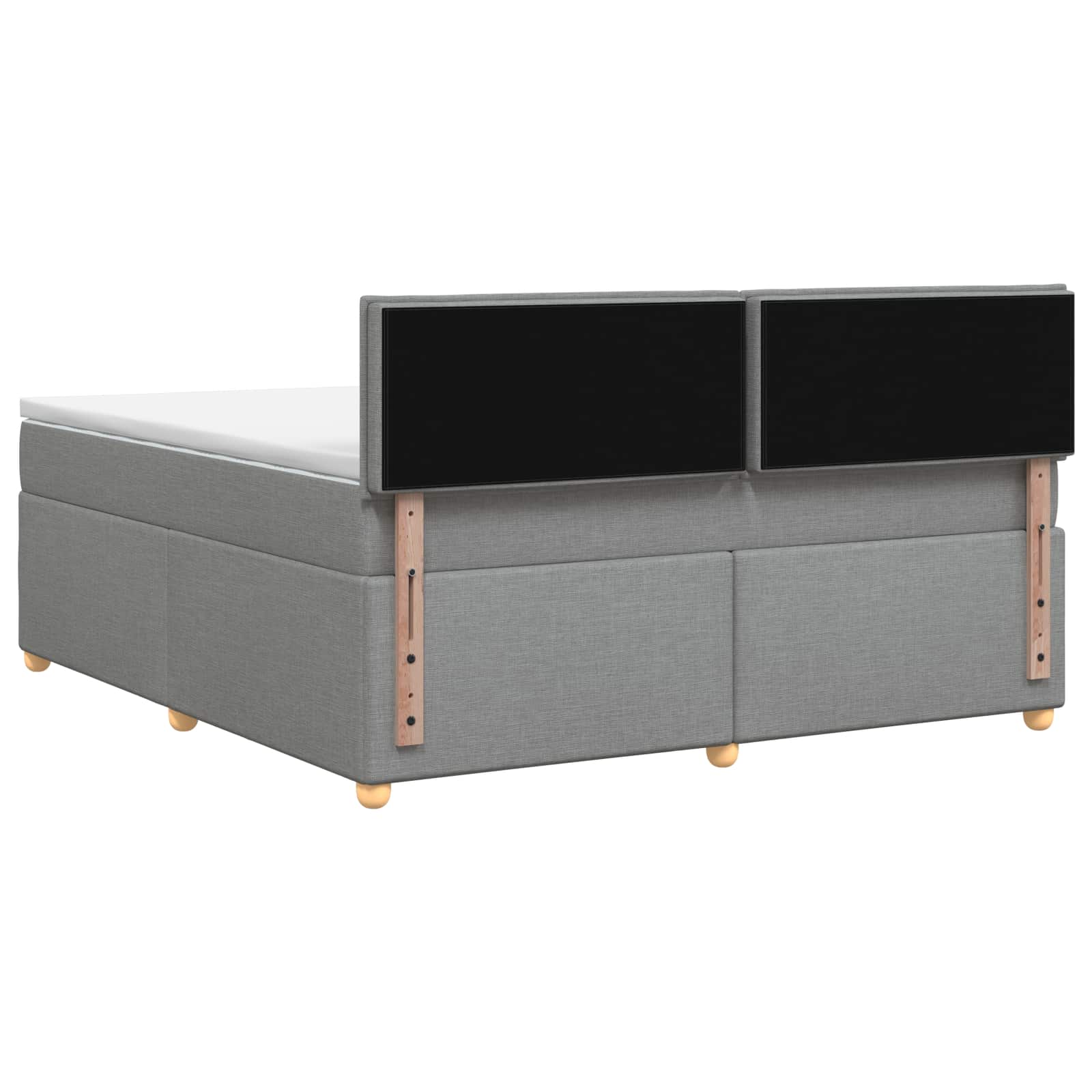 Boxspringbett mit Matratze Hellgrau 140 x 200 cm Stoff