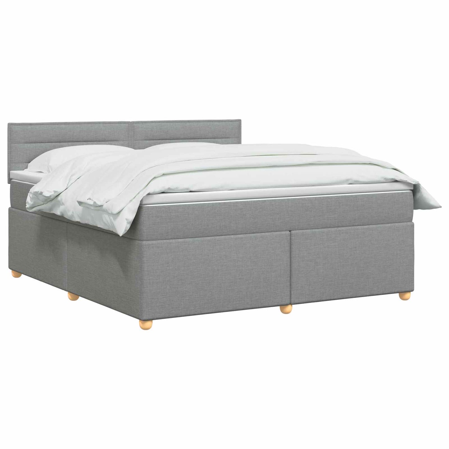 Boxspringbett mit Matratze Hellgrau 140 x 200 cm Stoff
