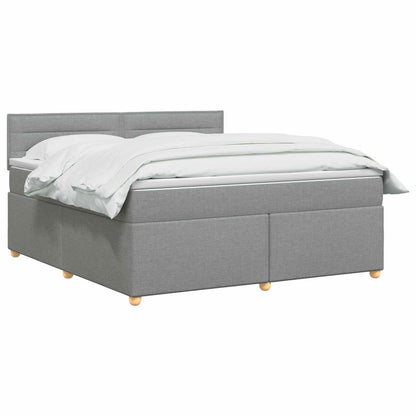Boxspringbett mit Matratze Hellgrau 140 x 200 cm Stoff