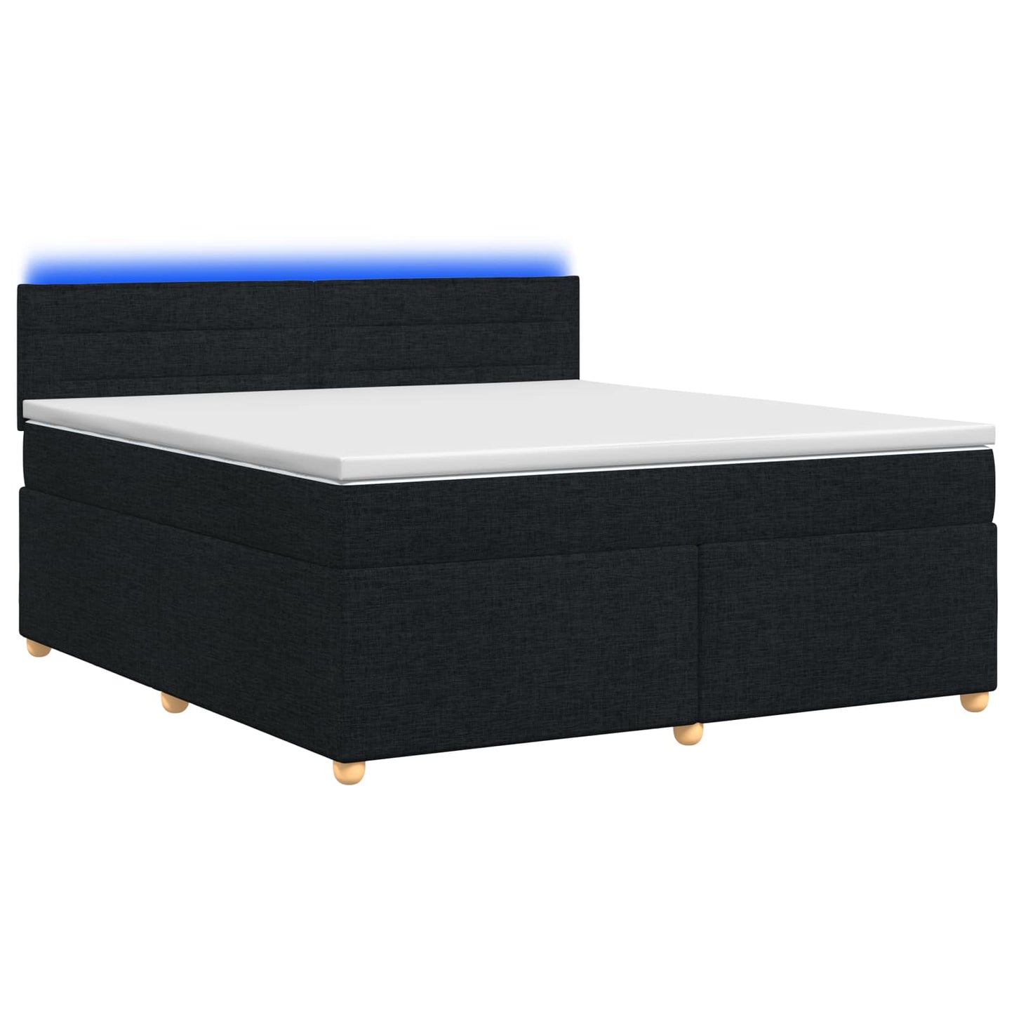 Boxspringbett mit Matratze Schwarz 140 x 200 cm Stoff