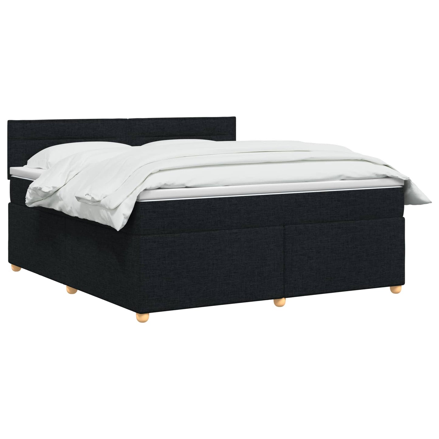 Boxspringbett mit Matratze Schwarz 140 x 200 cm Stoff
