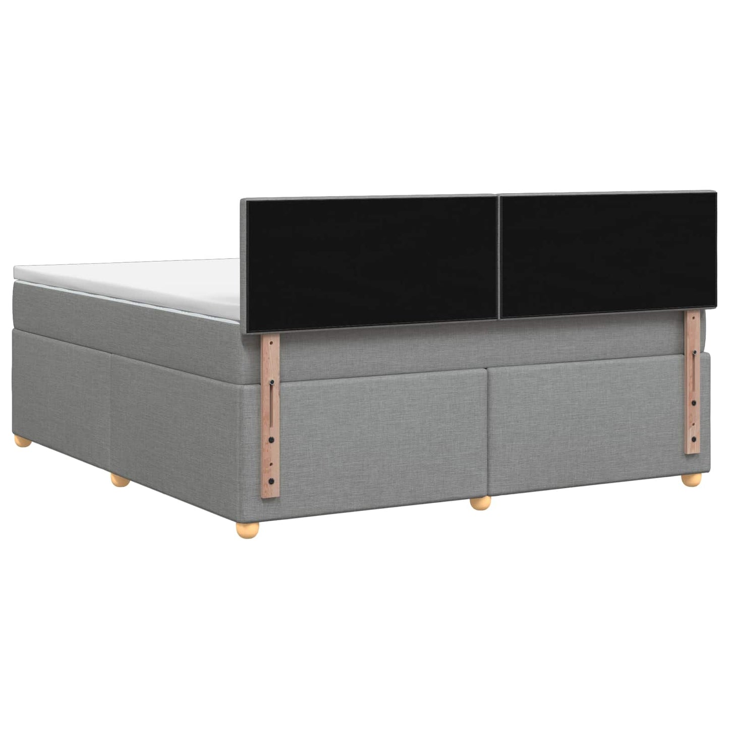 Boxspringbett mit Matratze Hellgrau 140 x 200 cm Stoff