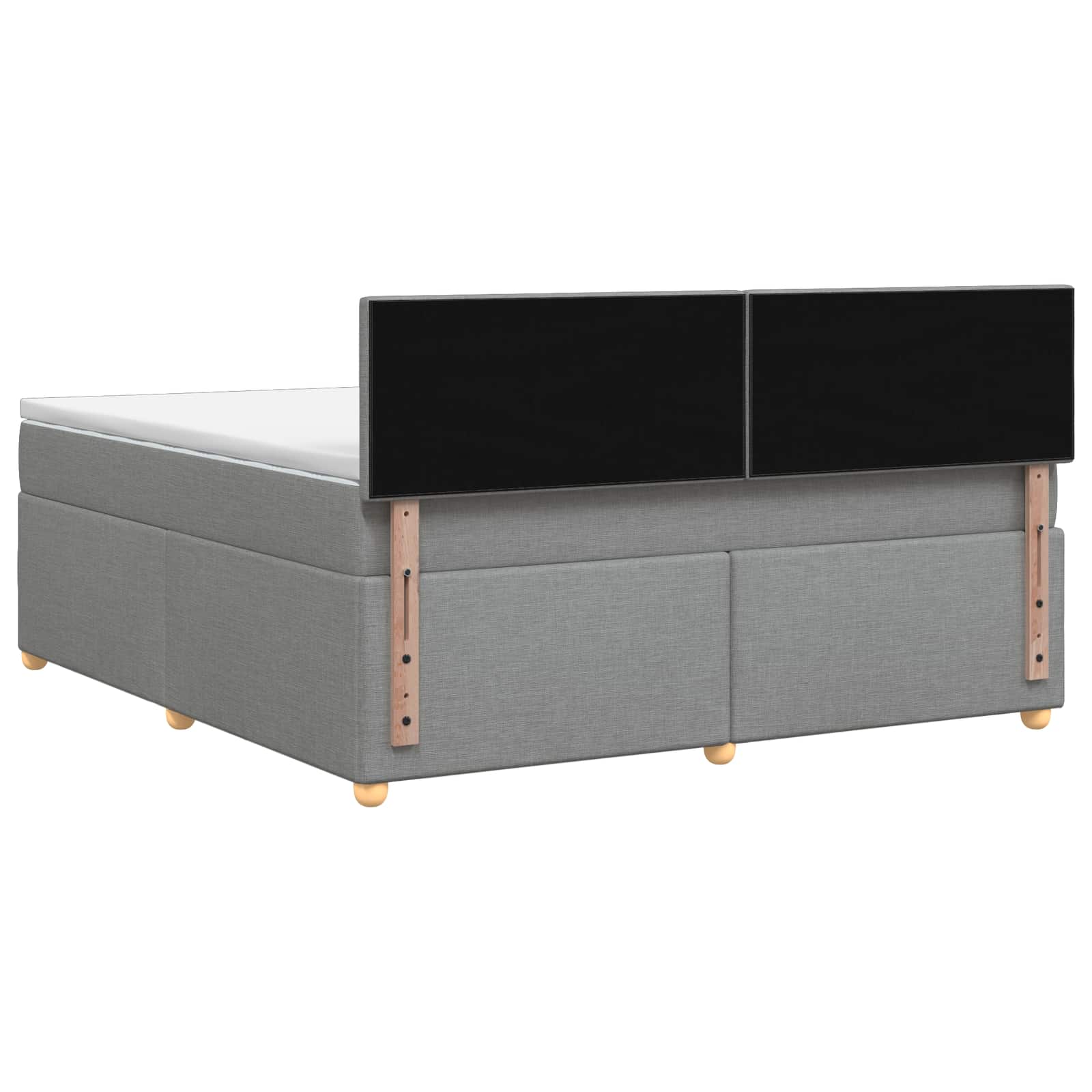 Boxspringbett mit Matratze Hellgrau 140 x 200 cm Stoff
