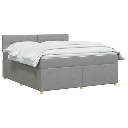 Boxspringbett mit Matratze Hellgrau 140 x 200 cm Stoff