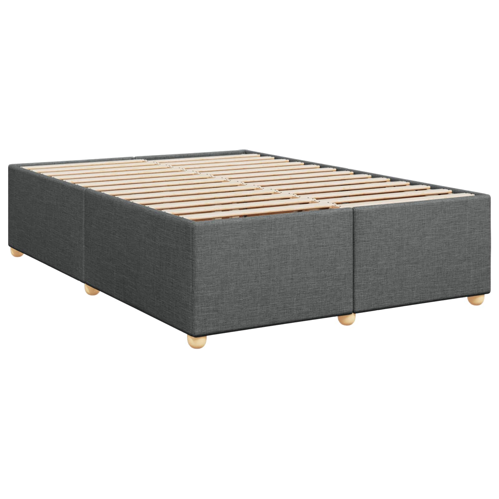 Boxspringbett mit Matratze Dunkelgrau 140 x 200 cm Stoff