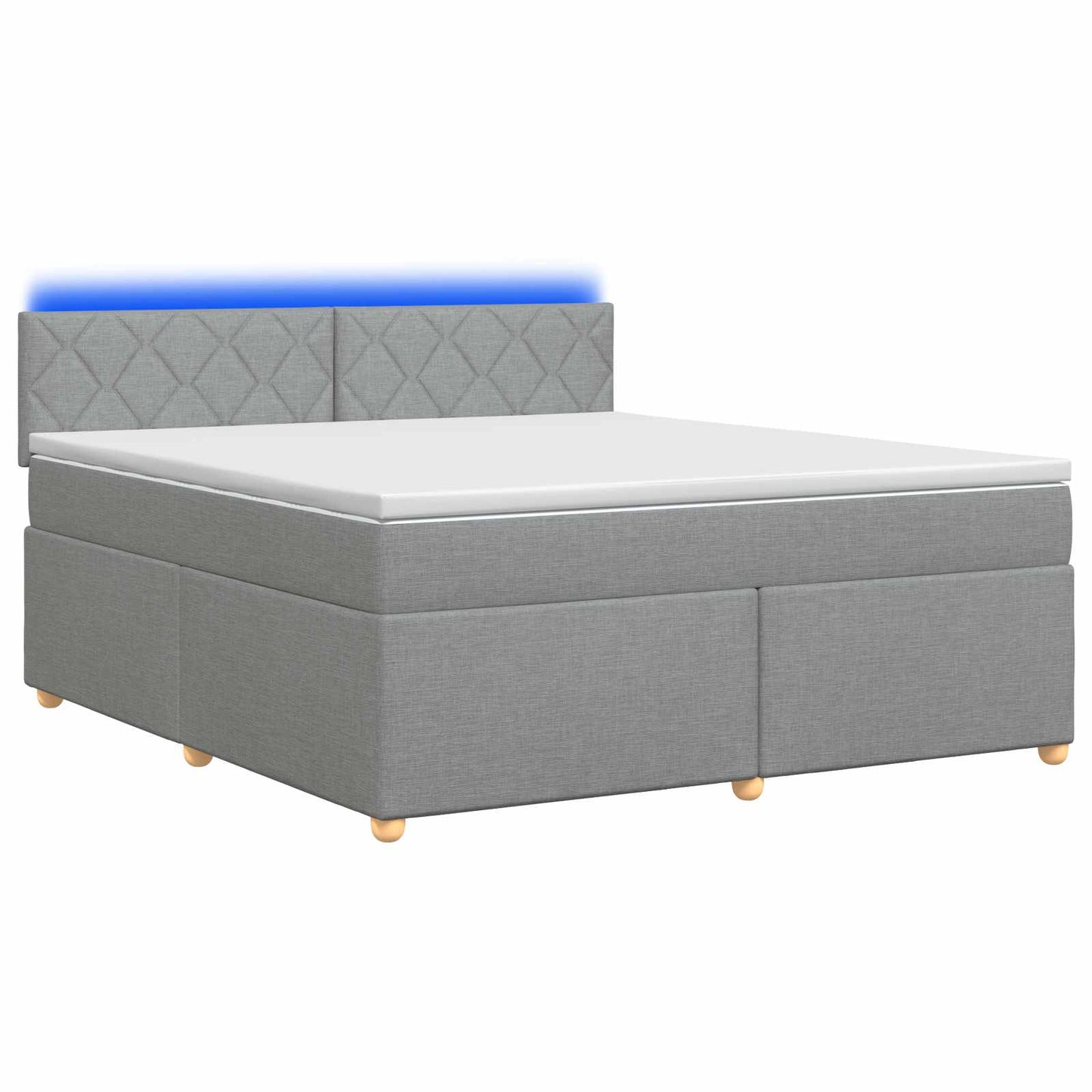 Boxspringbett mit Matratze Hellgrau 140 x 200 cm Stoff