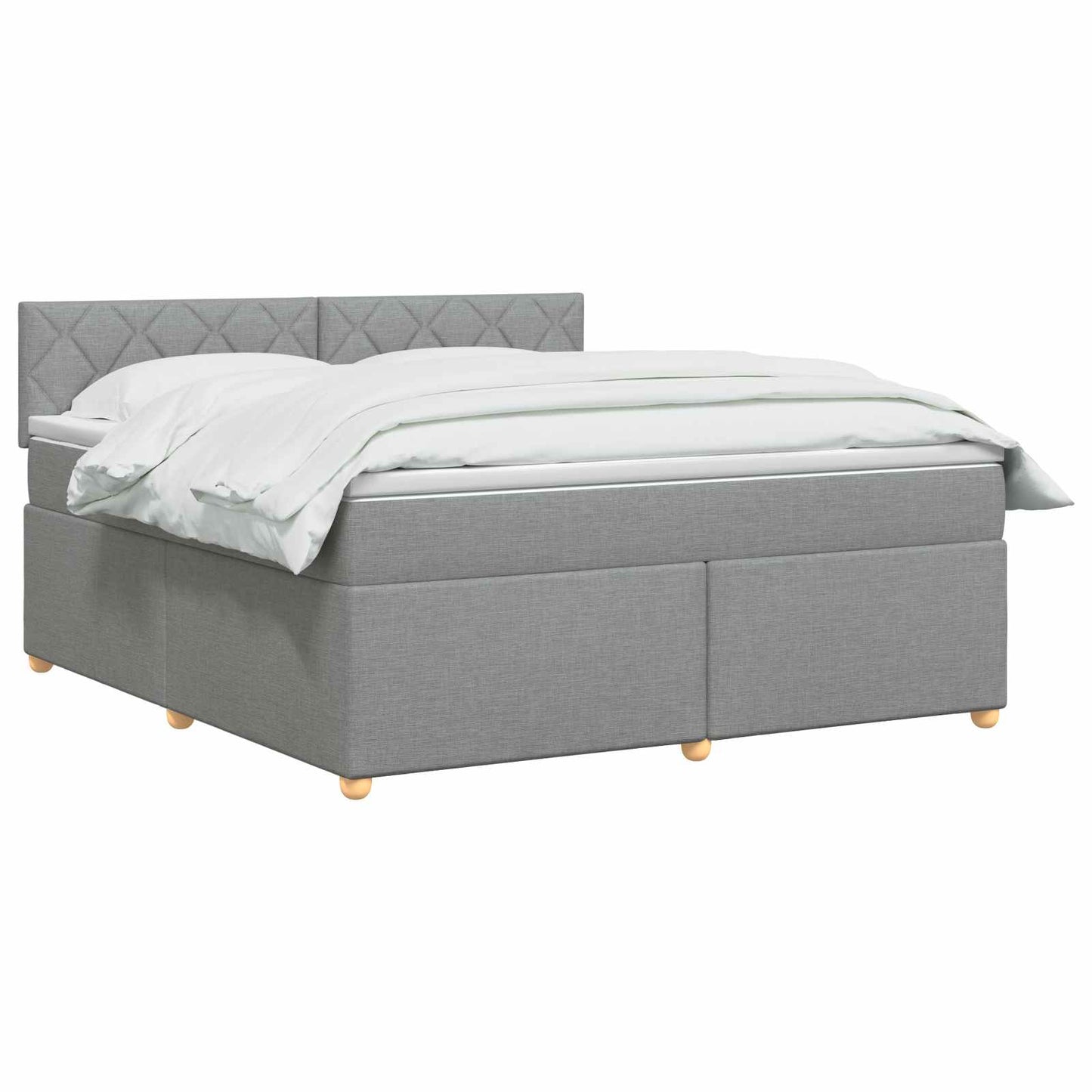 Boxspringbett mit Matratze Hellgrau 140 x 200 cm Stoff