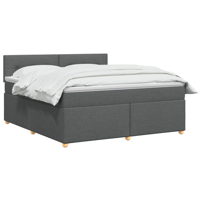 Boxspringbett mit Matratze Dunkelgrau 160 x 200 cm Stoff