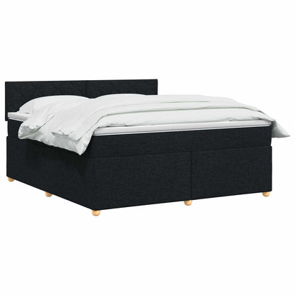 Boxspringbett mit Matratze Schwarz 160 x 200 cm Stoff
