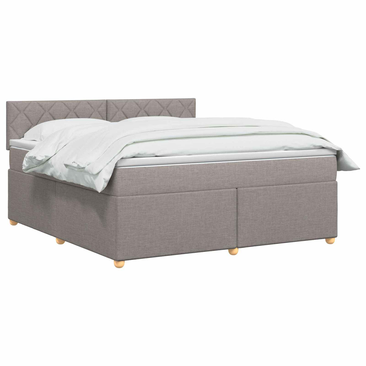 Boxspringbett mit Matratze Taupe 160 x 200 cm Stoff