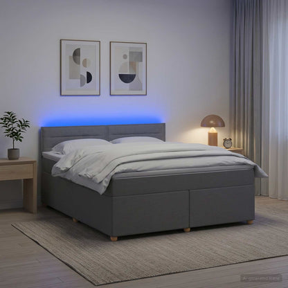 Boxspringbett mit Matratze Hellgrau 140 x 200 cm Stoff
