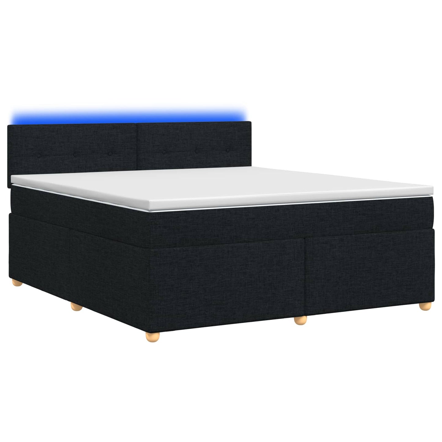 Boxspringbett mit Matratze Schwarz 180 x 200 cm Stoff