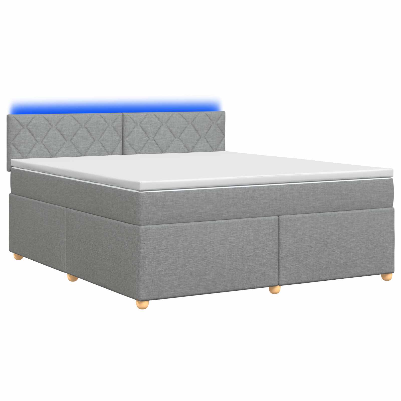 Boxspringbett mit Matratze Hellgrau 180 x 200 cm Stoff