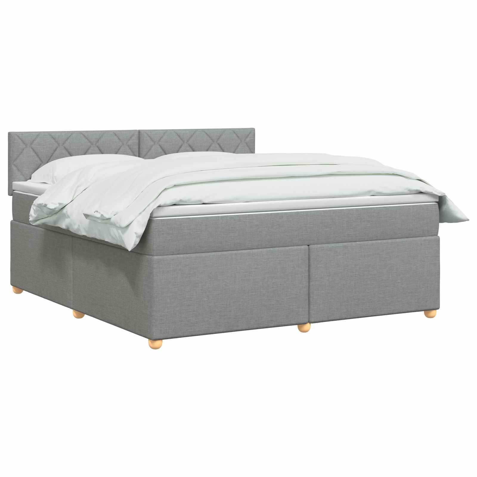 Boxspringbett mit Matratze Hellgrau 180 x 200 cm Stoff