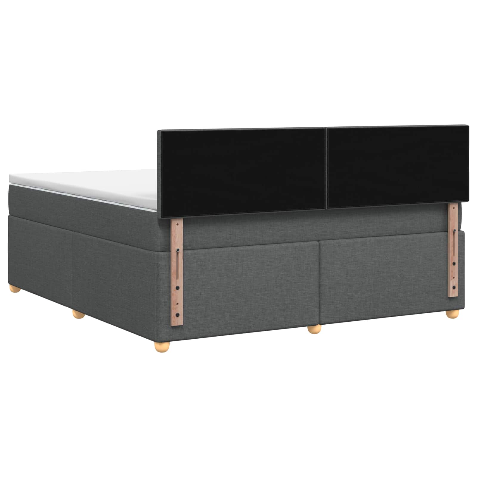 Boxspringbett mit Matratze Dunkelgrau 180 x 200 cm Stoff