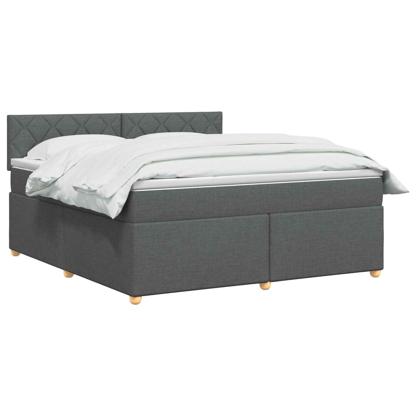 Boxspringbett mit Matratze Dunkelgrau 180 x 200 cm Stoff