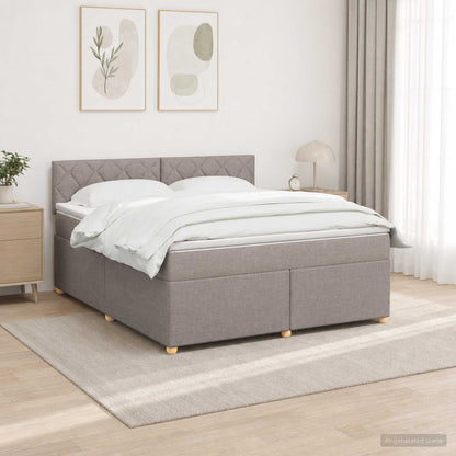 Boxspringbett mit Matratze Taupe 160 x 200 cm Stoff