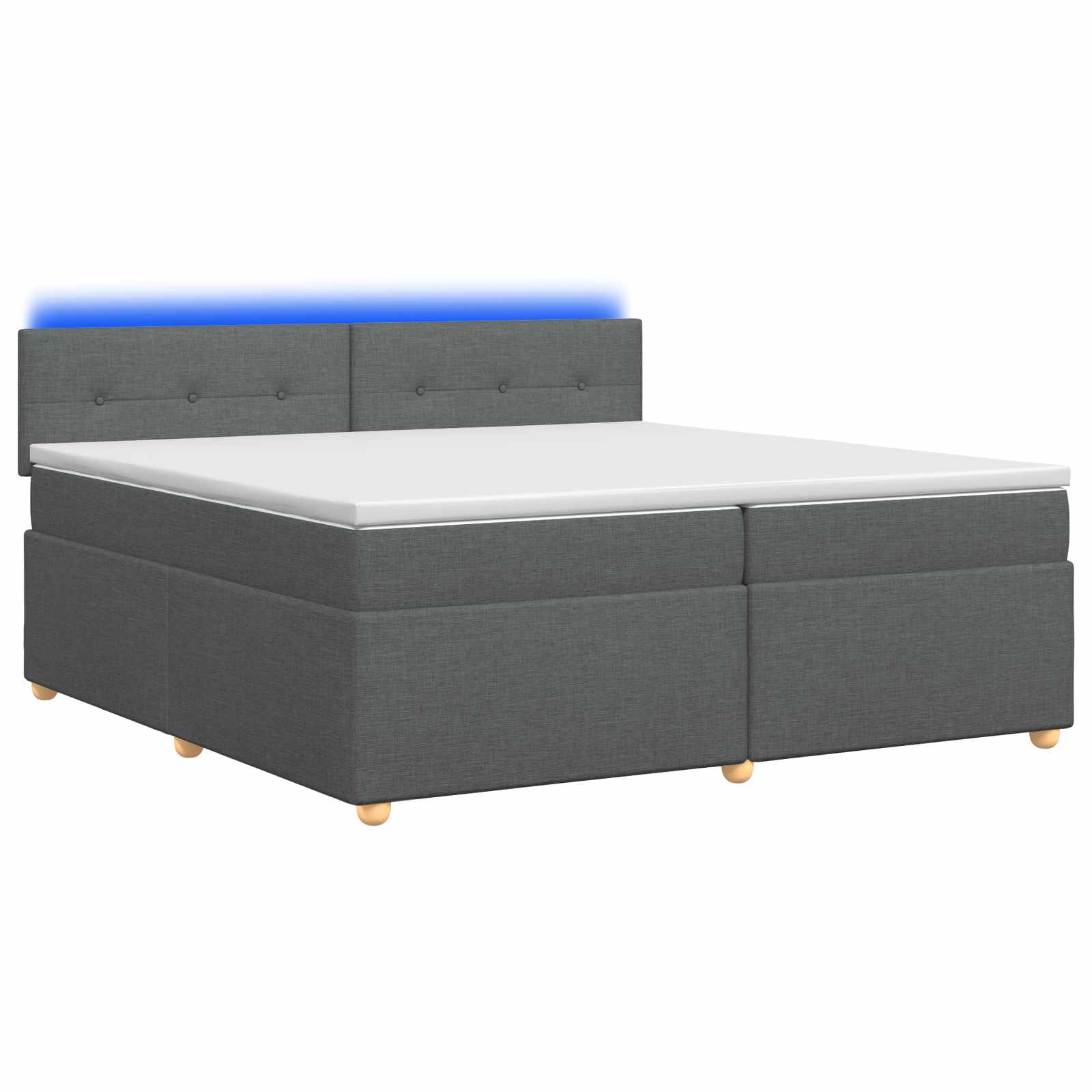 Boxspringbett mit Matratze Dunkelgrau 200 x 200 cm Stoff