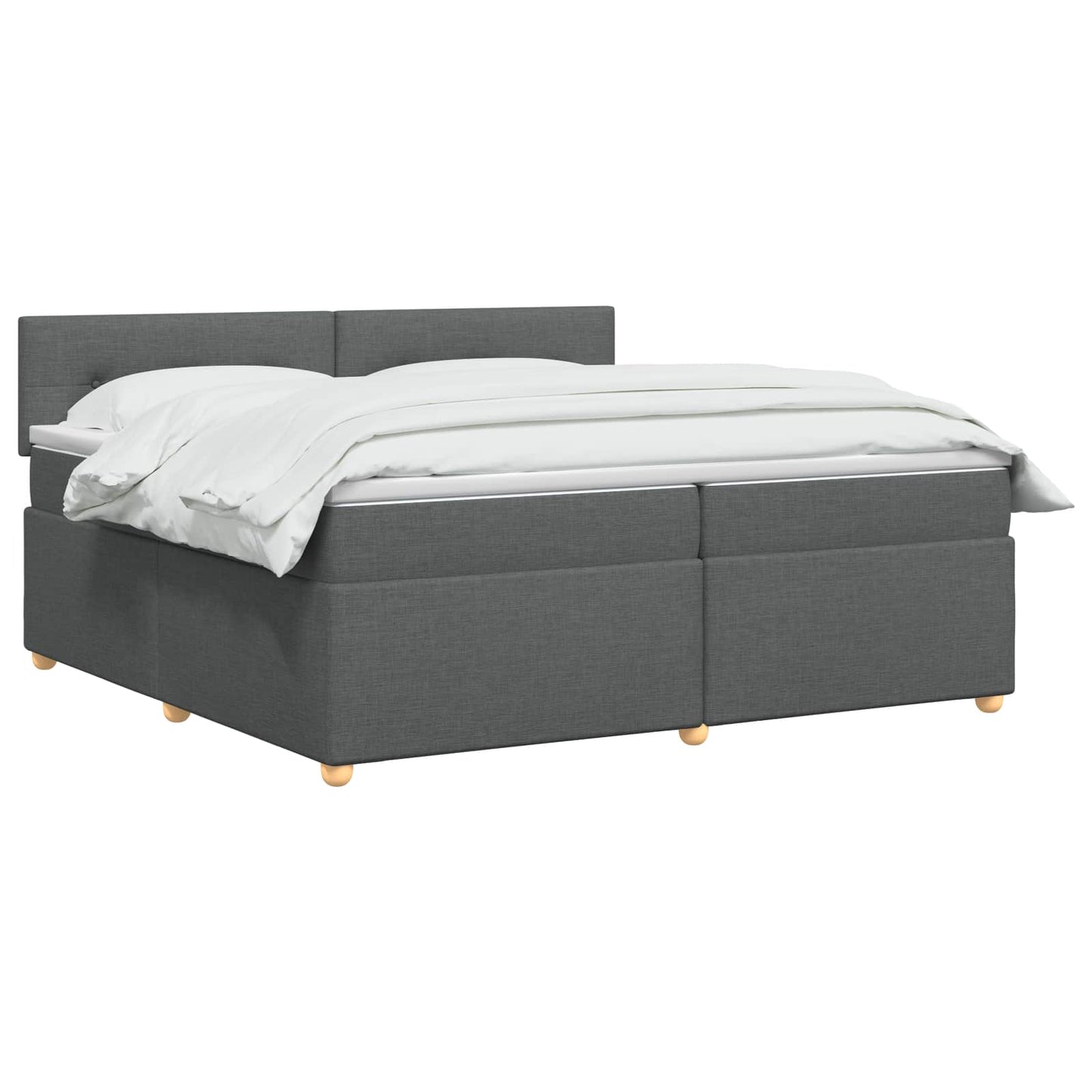 Boxspringbett mit Matratze Dunkelgrau 200 x 200 cm Stoff