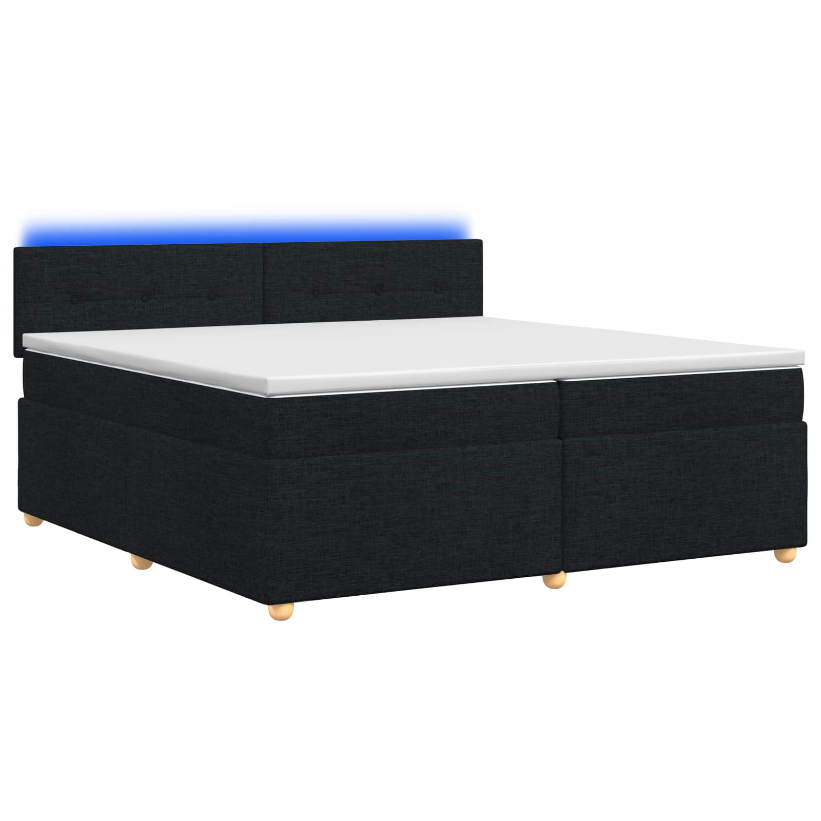 Boxspringbett mit Matratze Schwarz 200 x 200 cm Stoff