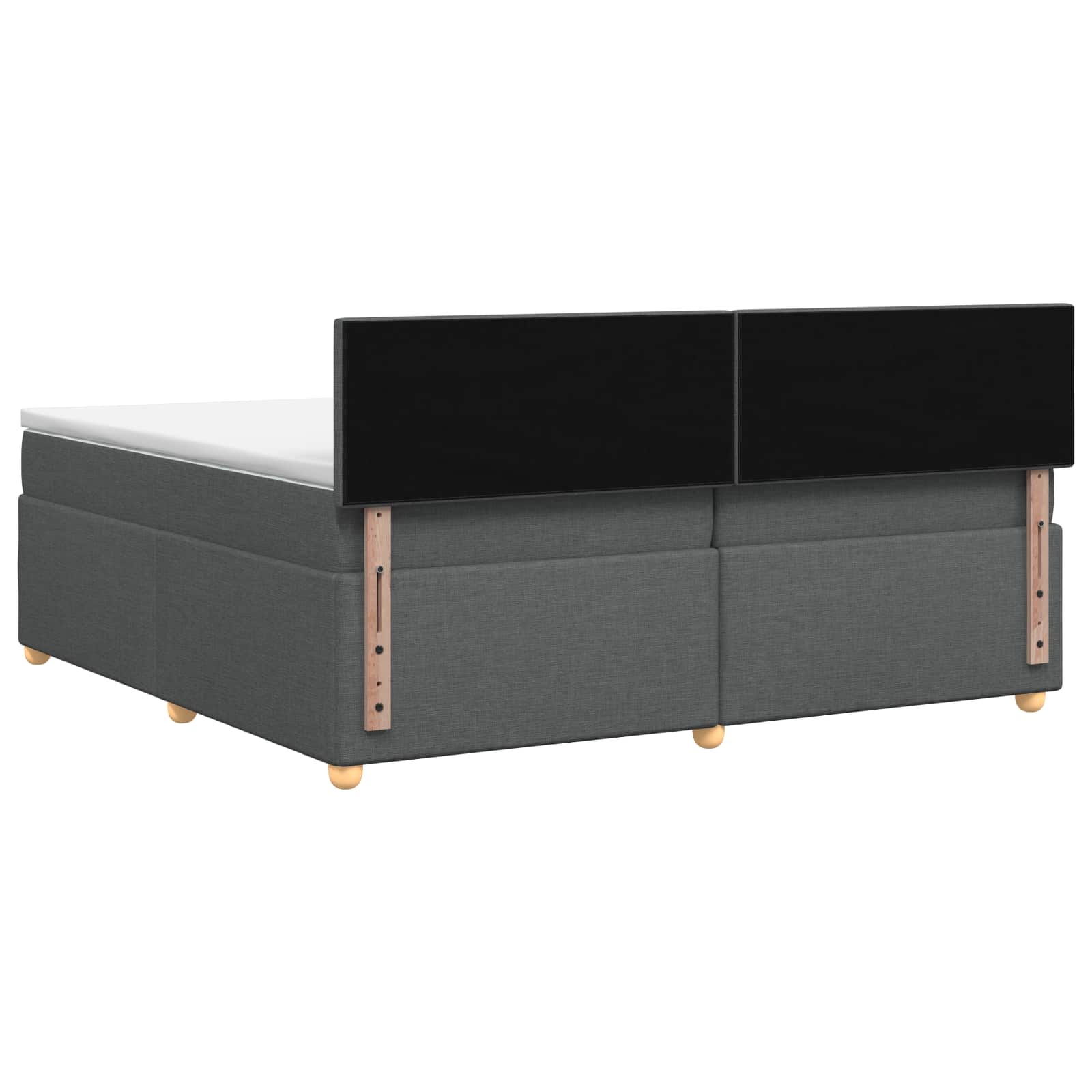 Boxspringbett mit Matratze Dunkelgrau 200 x 200 cm Stoff