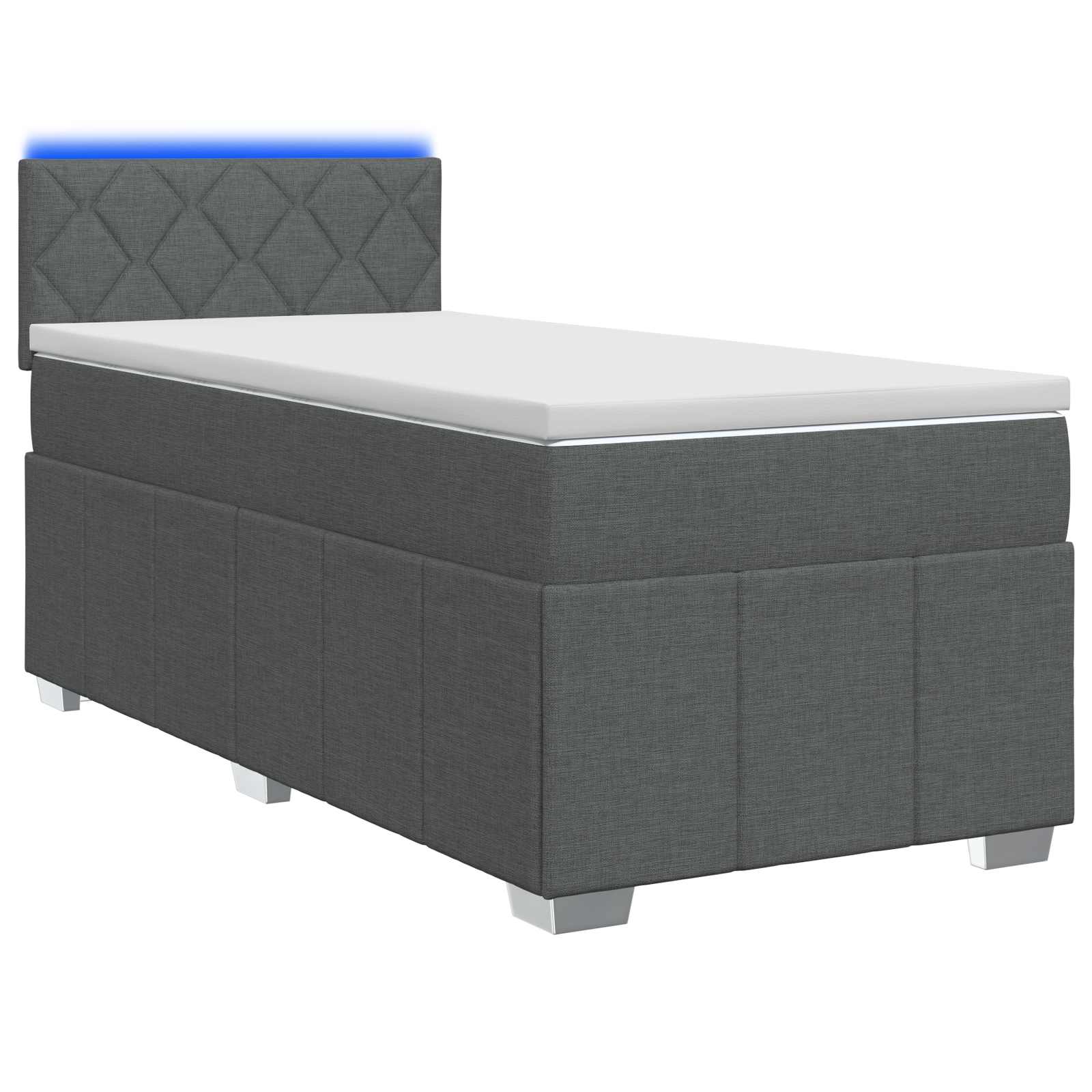 Boxspringbett mit Matratze Dunkelgrau 80 x 200 cm Stoff