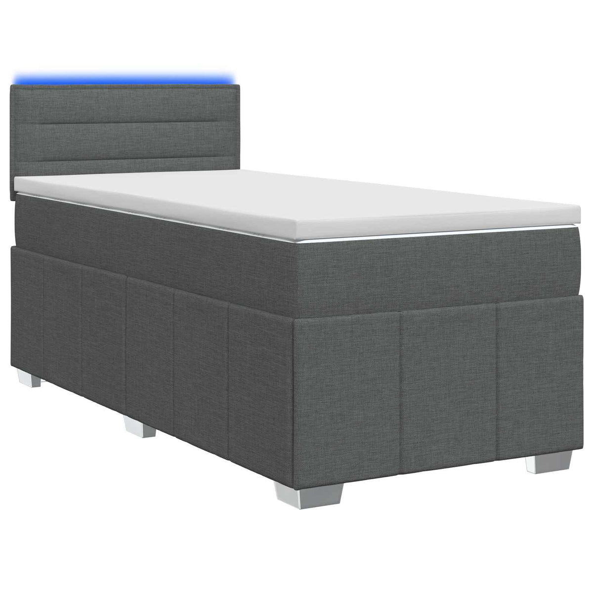 Boxspringbett mit Matratze Dunkelgrau 90 x 190 cm Stoff
