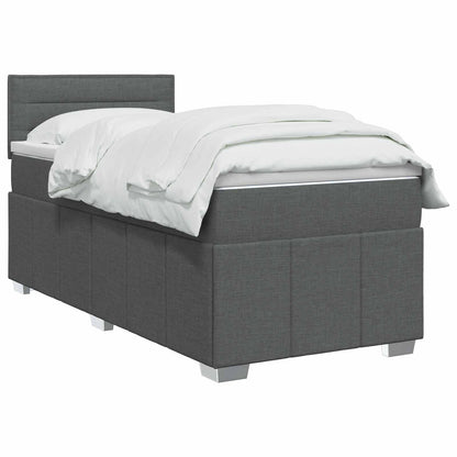 Boxspringbett mit Matratze Dunkelgrau 90 x 190 cm Stoff