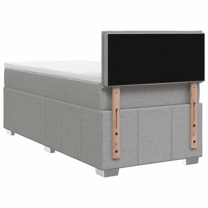 Boxspringbett mit Matratze Hellgrau 90 x 200 cm Stoff