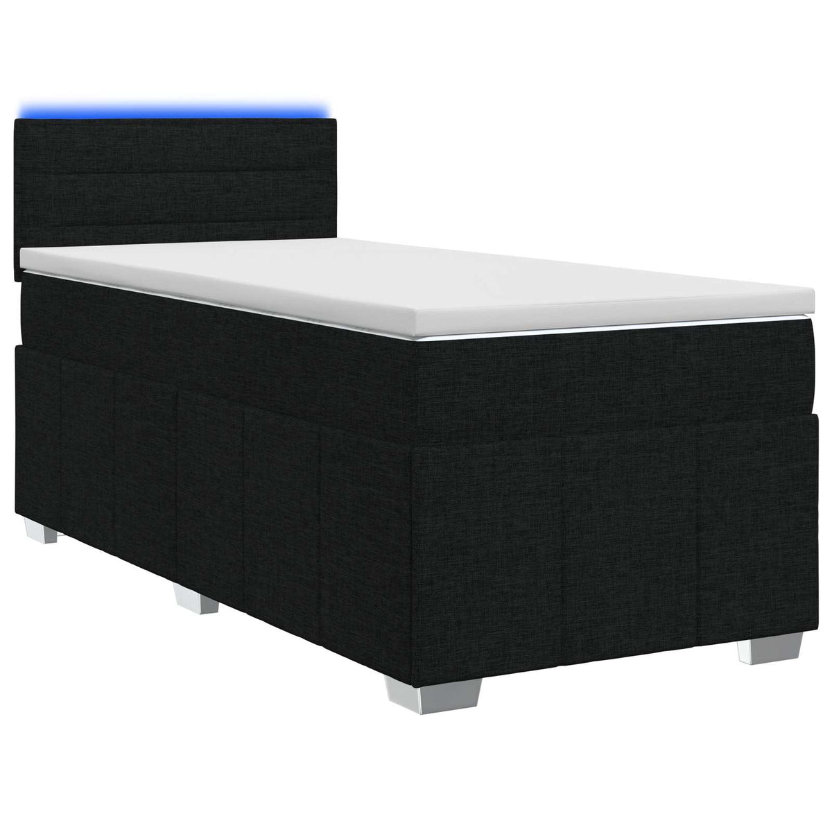 Boxspringbett mit Matratze Schwarz 90 x 200 cm Stoff