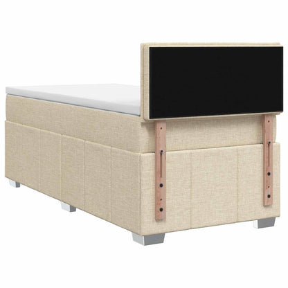 Boxspringbett mit Matratze mit Kopfteil Creme 90 x 200 cm Stoff