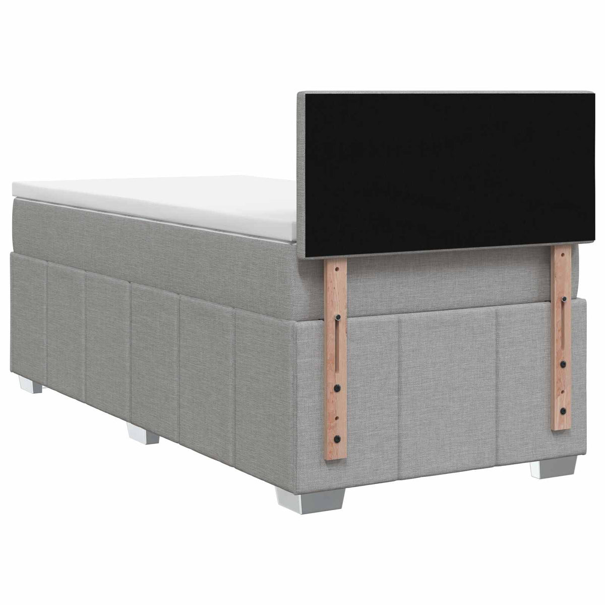 Boxspringbett mit Matratze Hellgrau 90 x 200 cm Stoff