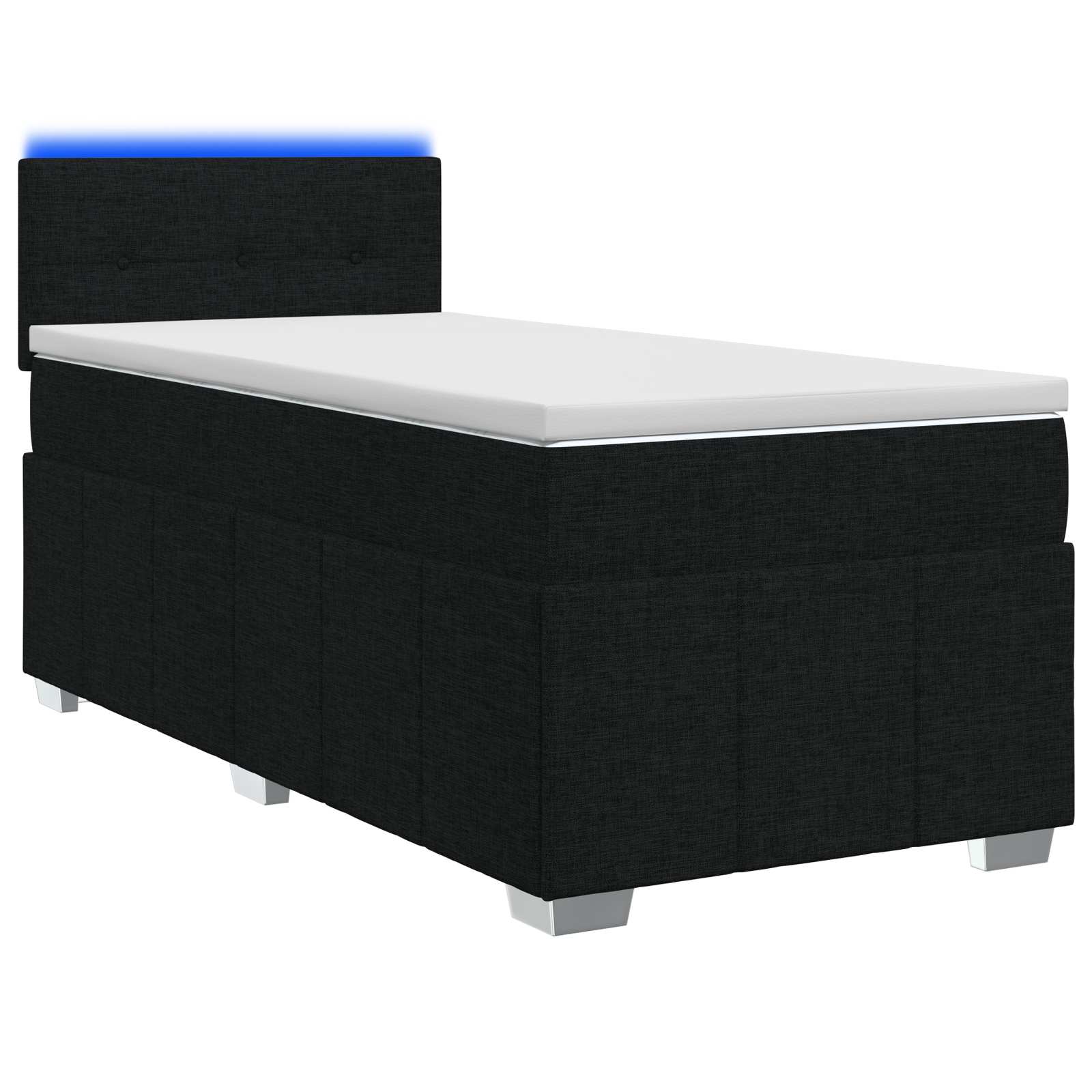 Boxspringbett mit Matratze Schwarz 90 x 200 cm Stoff