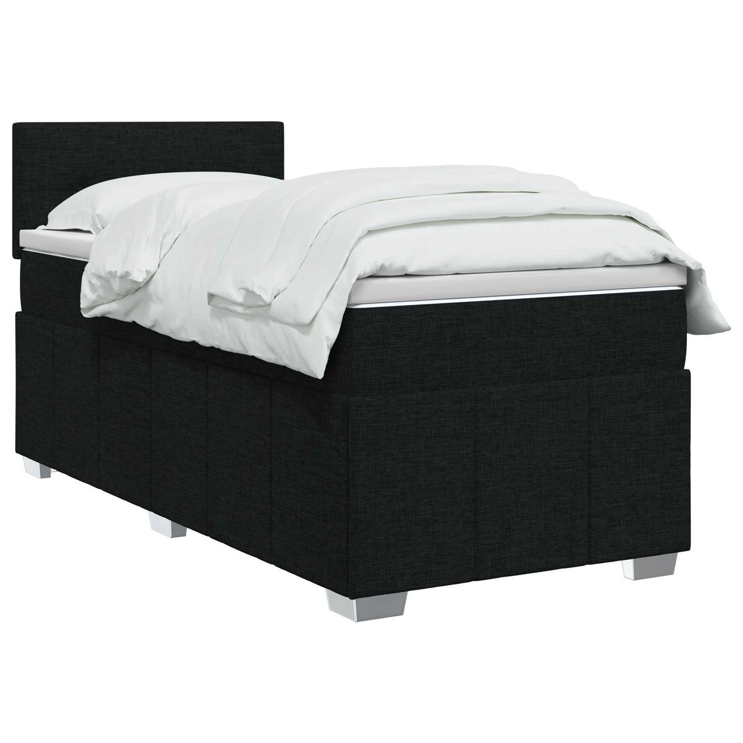 Boxspringbett mit Matratze Schwarz 90 x 200 cm Stoff