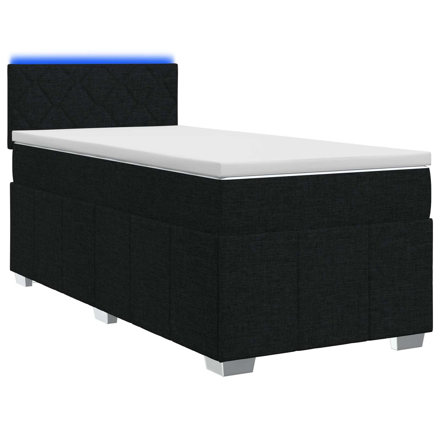 Boxspringbett mit Matratze Schwarz 90 x 200 cm Stoff