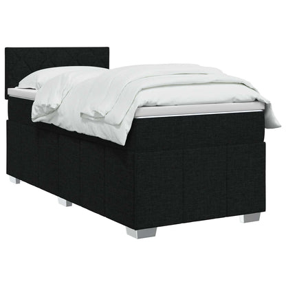 Boxspringbett mit Matratze Schwarz 90 x 200 cm Stoff