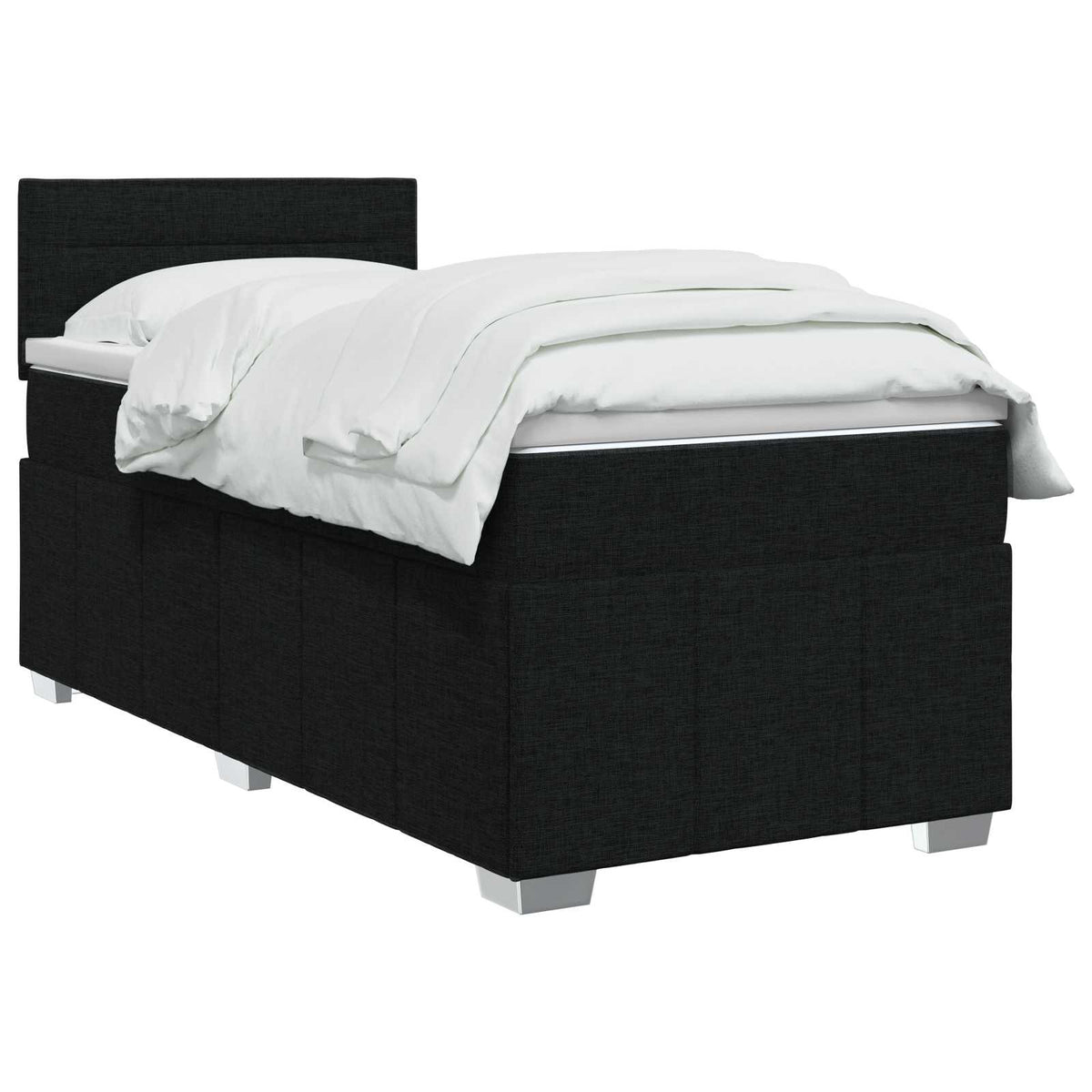 Boxspringbett mit Matratze Schwarz 100 x 200 cm Stoff