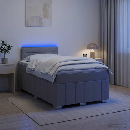 Boxspringbett mit Matratze Hellgrau 120 x 190 cm Stoff