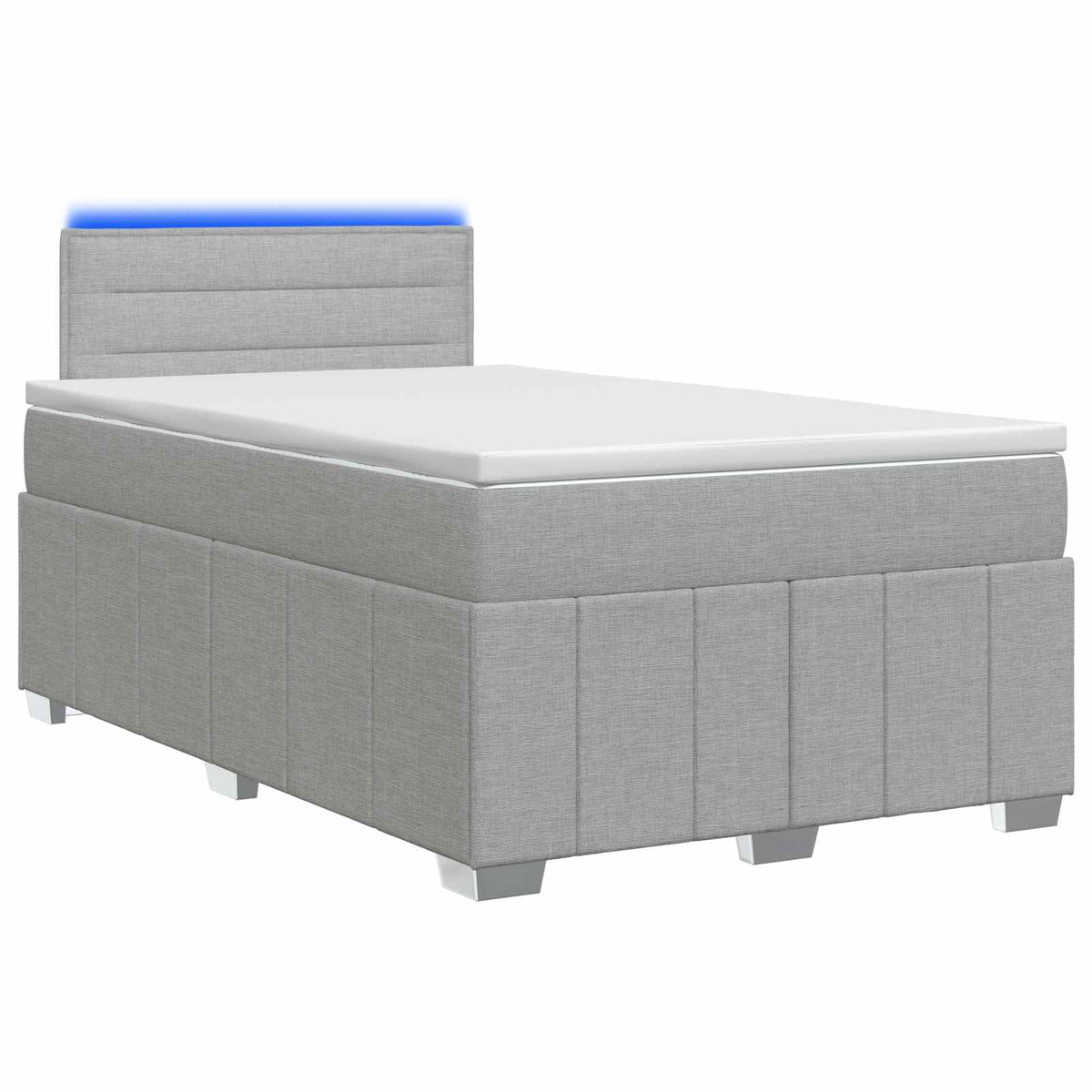 Boxspringbett mit Matratze Hellgrau 120 x 190 cm Stoff
