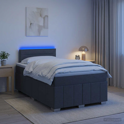 Boxspringbett mit Matratze Dunkelgrau 120 x 190 cm Stoff