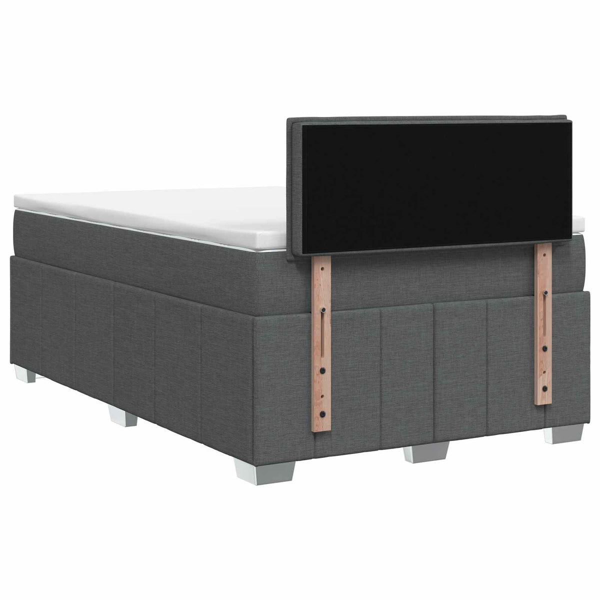 Boxspringbett mit Matratze Dunkelgrau 120 x 190 cm Stoff