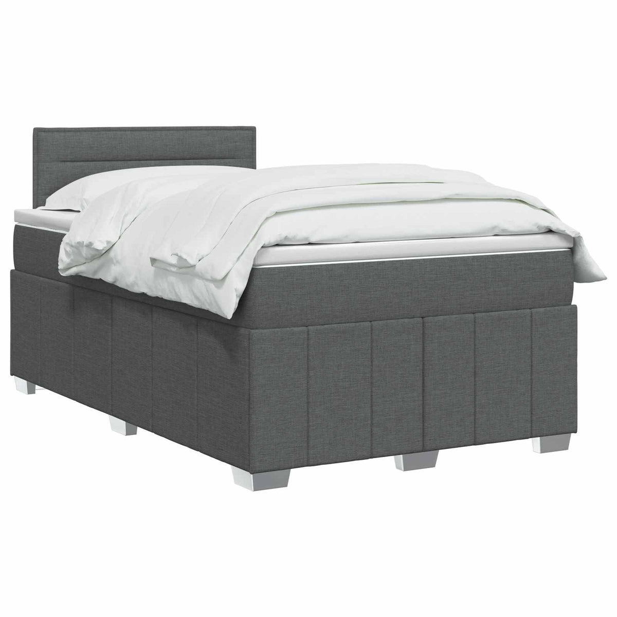 Boxspringbett mit Matratze Dunkelgrau 120 x 190 cm Stoff