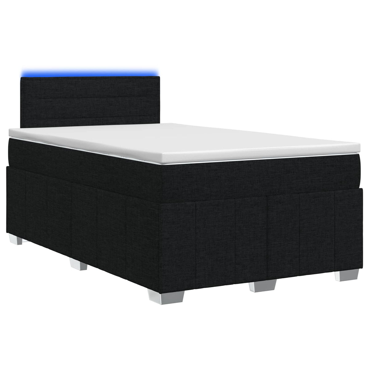 Boxspringbett mit Matratze Schwarz 120 x 190 cm Stoff