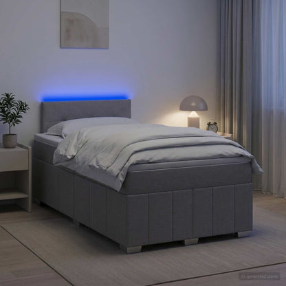 Boxspringbett mit Matratze Hellgrau 120 x 190 cm Stoff