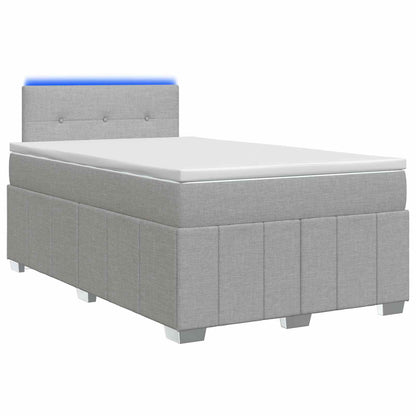 Boxspringbett mit Matratze Hellgrau 120 x 190 cm Stoff